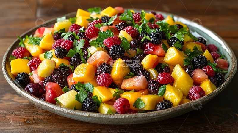 高清大图下载【趣麦麦图】什锦水果沙拉特写