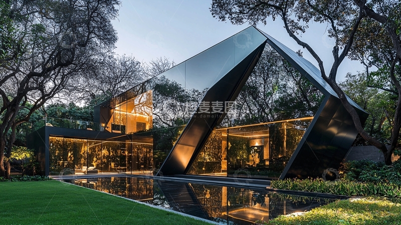 高清大图下载【趣麦麦图】现代风格玻璃别墅