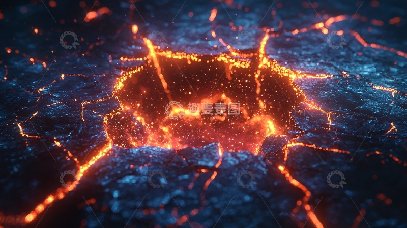 高清大图下载【趣麦麦图】岩浆涌动地表裂开