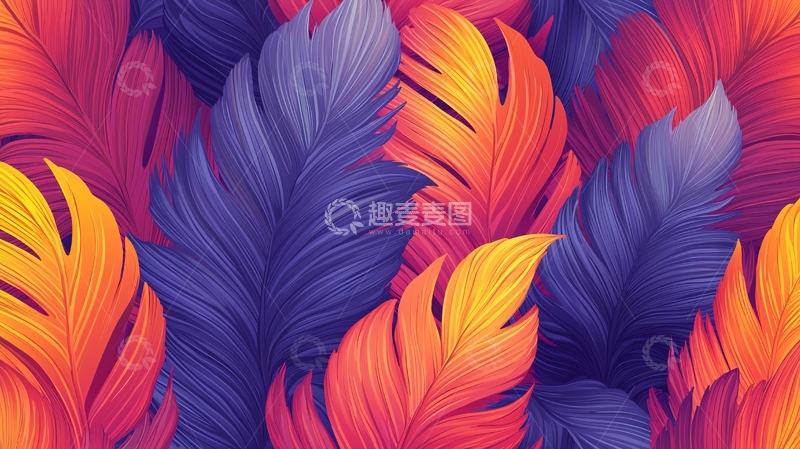 高清大图下载【趣麦麦图】热带植物叶子纹理图案