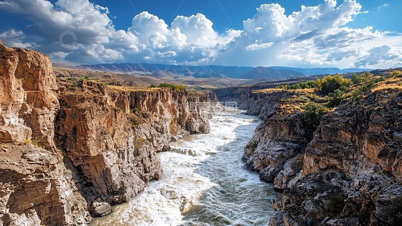 高清大图下载【趣麦麦图】峡谷河流壮丽景色