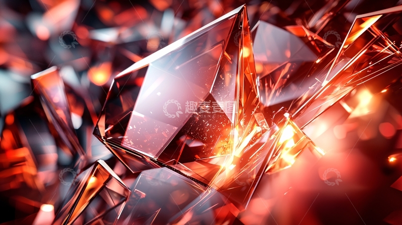 高清大图下载【趣麦麦图】水晶质感红色光晕