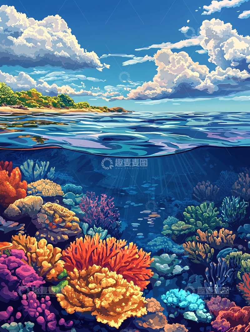 高清大图下载【趣麦麦图】海天一色高清图片