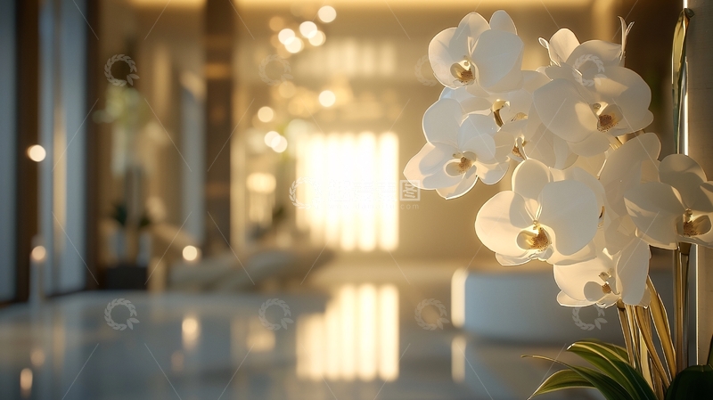 高清大图下载【趣麦麦图】高端酒店大堂白兰花