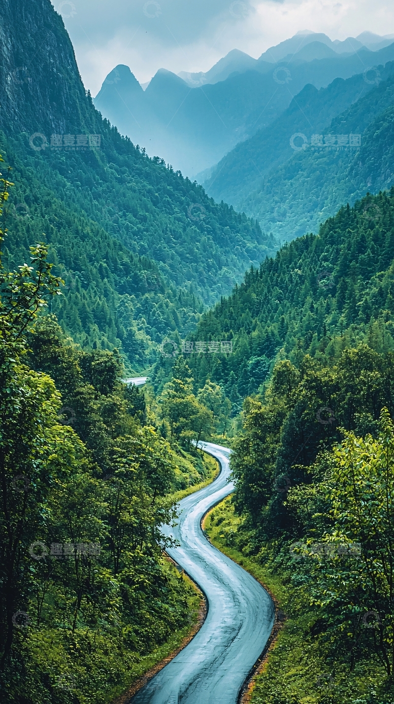高清大图下载【趣麦麦图】蜿蜒山路