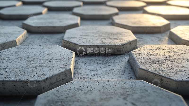 高清大图下载【趣麦麦图】灰色八边形石板地面