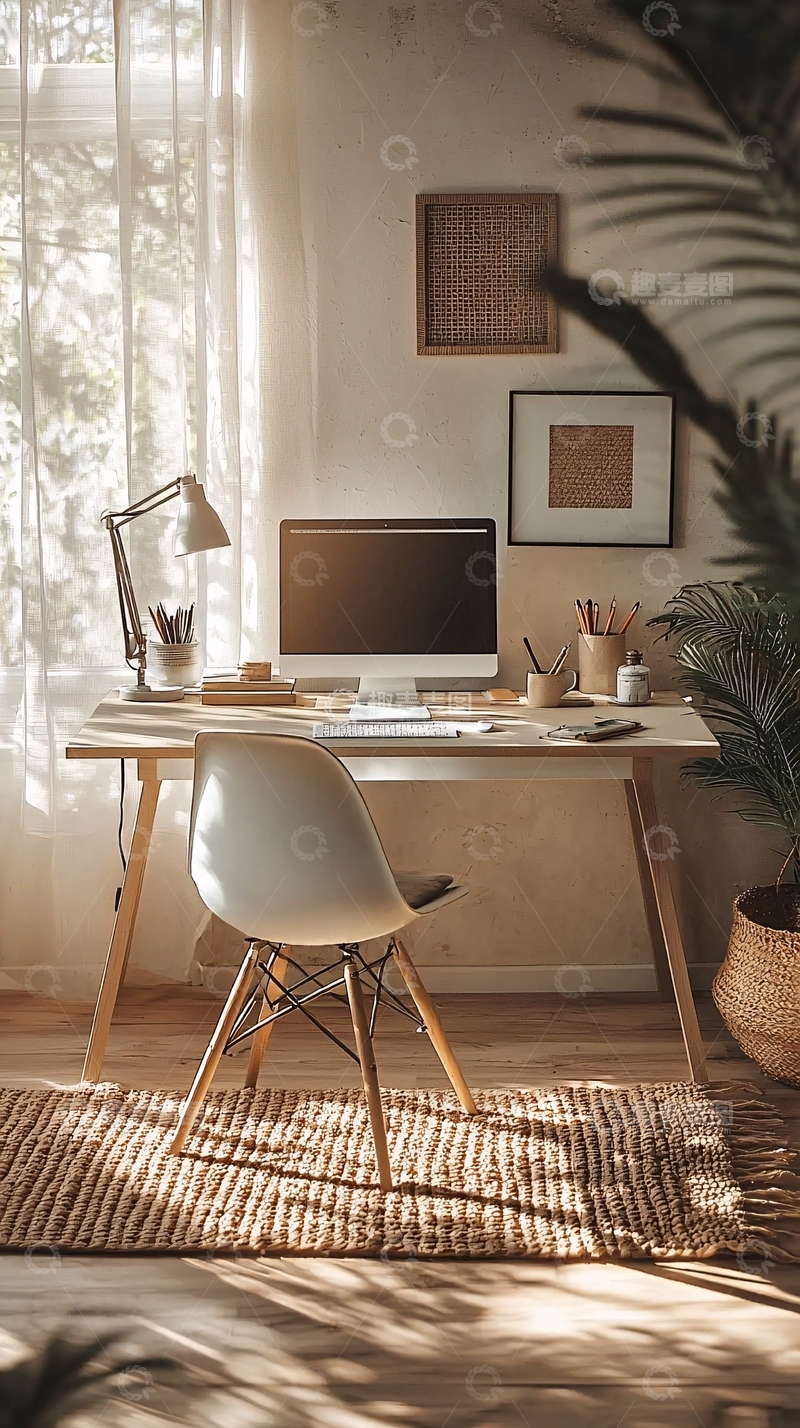 高清大图下载【趣麦麦图】温馨舒适的居家办公环境