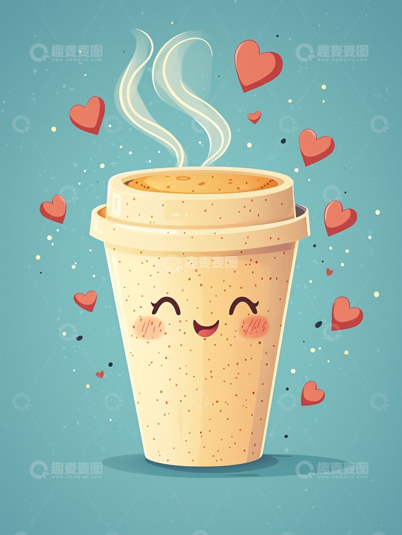 高清大图下载【趣麦麦图】卡通咖啡杯