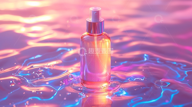高清大图下载【趣麦麦图】精华液瓶子在水中
