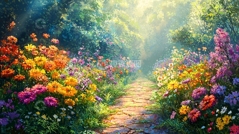 高清大图下载【趣麦麦图】梦幻花园小路