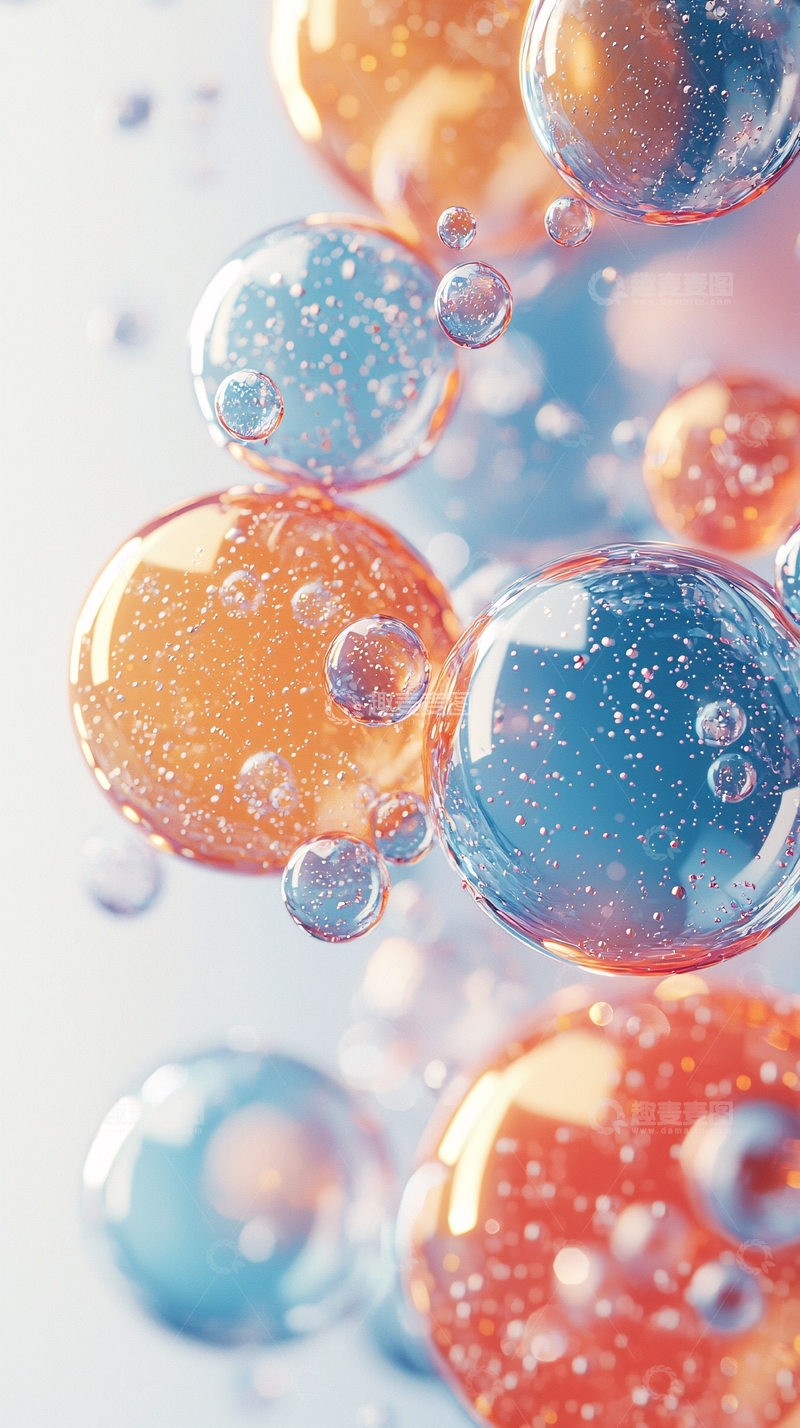 高清大图下载【趣麦麦图】梦幻气泡漂浮