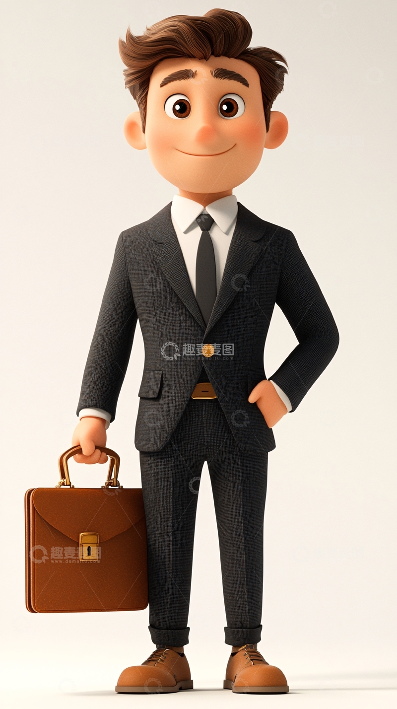 高清大图下载【趣麦麦图】卡通商务男士