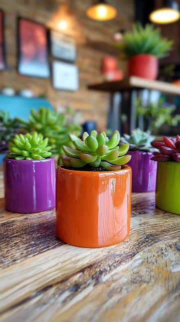 彩色多肉植物盆栽