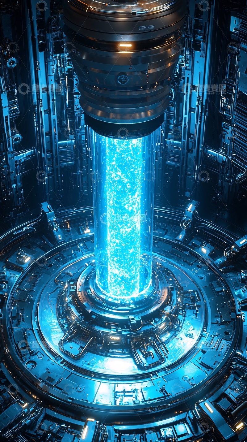 高清大图下载【趣麦麦图】蓝色能量柱