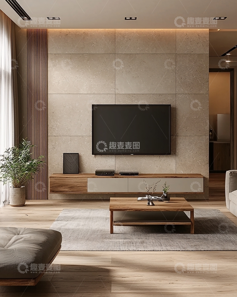 高清大图下载【趣麦麦图】现代简约客厅电视背景墙