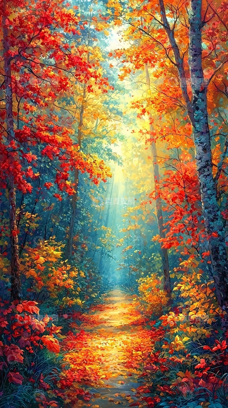 高清大图下载【趣麦麦图】秋日森林小路