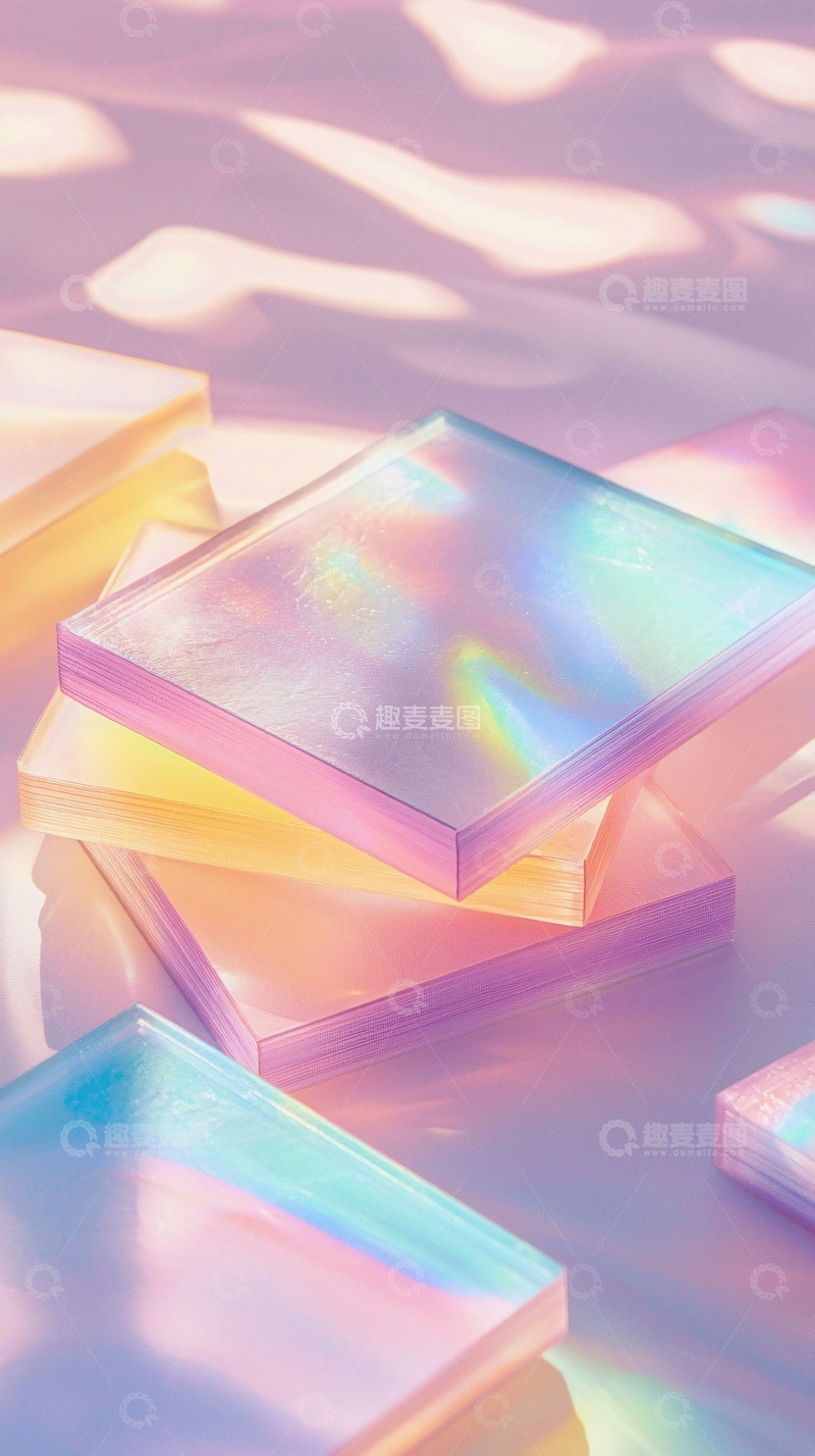 高清大图下载【趣麦麦图】彩虹色亚克力块