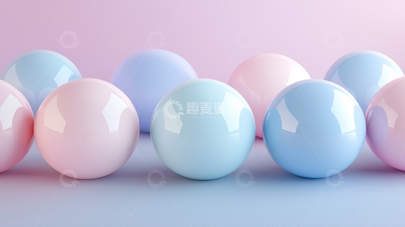 高清大图下载【趣麦麦图】粉色蓝色球体背景
