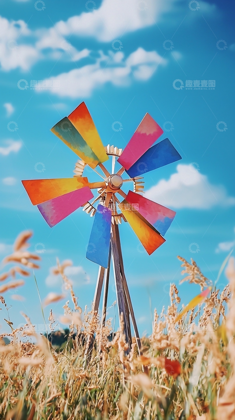 高清大图下载【趣麦麦图】彩虹风车