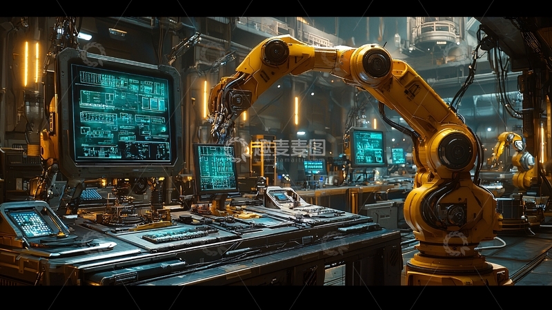 高清大图下载【趣麦麦图】未来工厂流水线车间