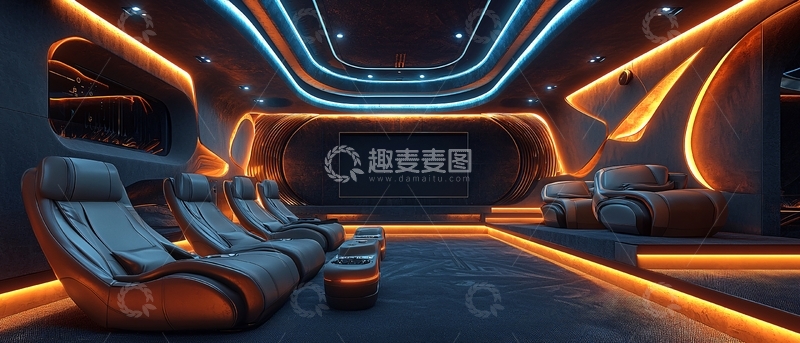 高清大图下载【趣麦麦图】未来感家庭影院