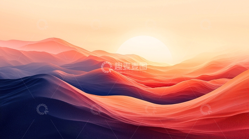 高清大图下载【趣麦麦图】日出山峦