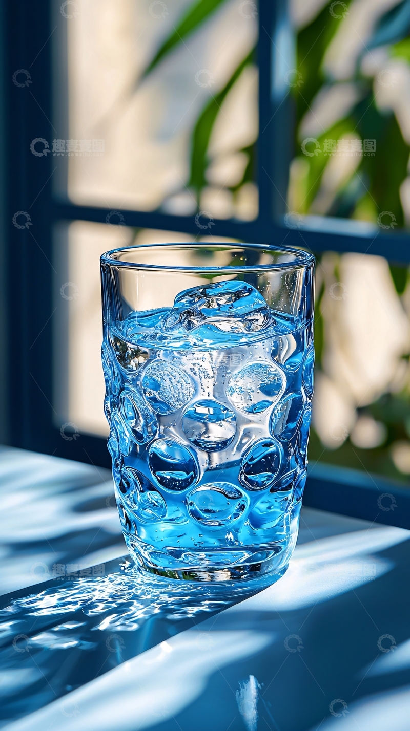 高清大图下载【趣麦麦图】一杯加冰清水在阳光下