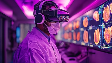 医生戴VR眼镜看医学影像