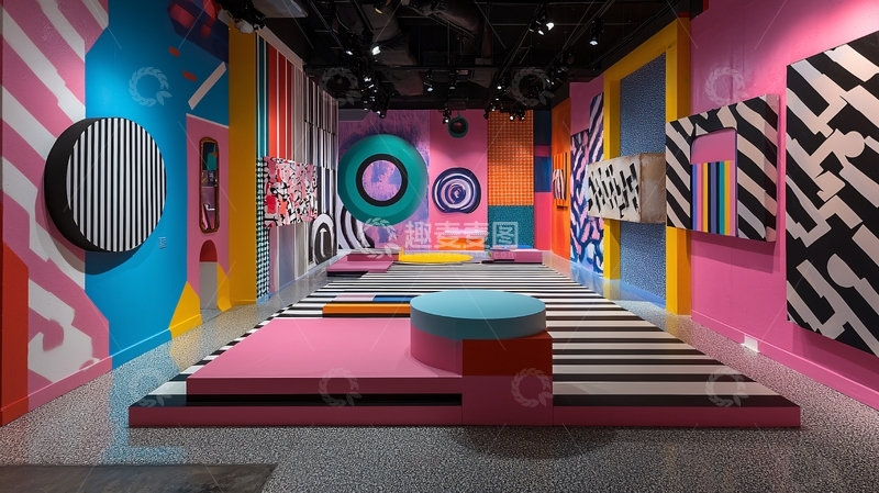 高清大图下载【趣麦麦图】色彩斑斓的几何空间
