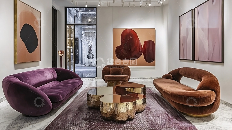 高清大图下载【趣麦麦图】现代艺术风格客厅