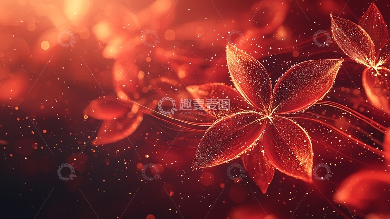 高清大图下载【趣麦麦图】红色花朵雨滴