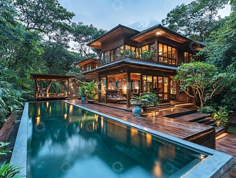 高清大图下载【趣麦麦图】别墅夜景