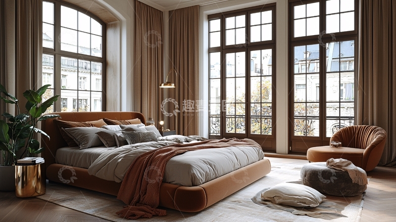 高清大图下载【趣麦麦图】现代简约卧室设计35