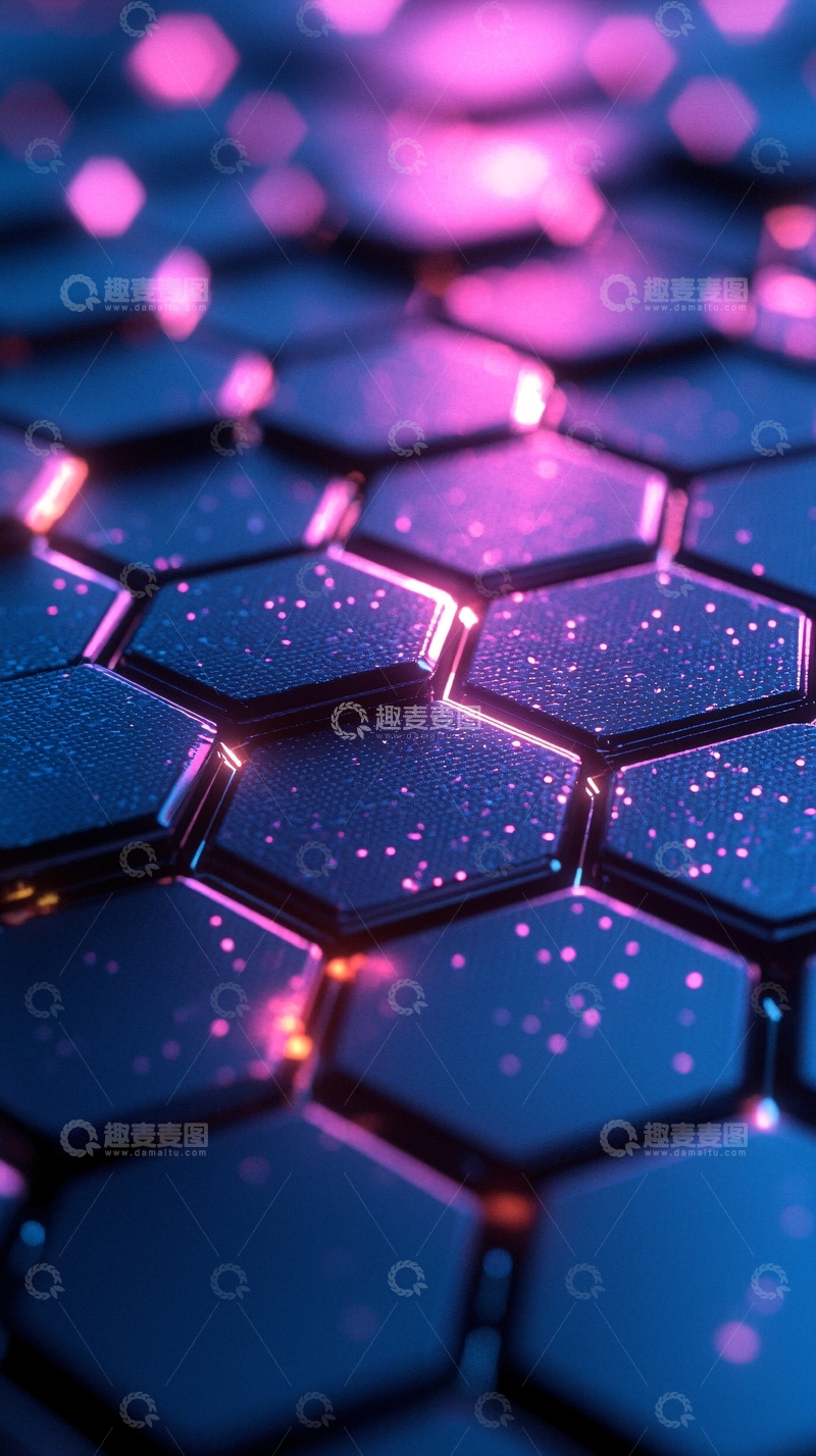 高清大图下载【趣麦麦图】科技感六边形背景
