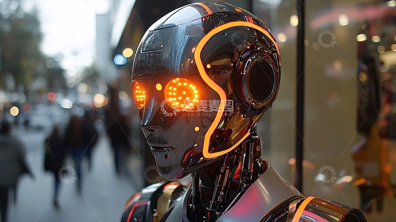 高清大图下载【趣麦麦图】未来都市机器人