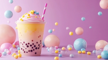 梦幻粉色系奶茶