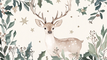 水彩鹿