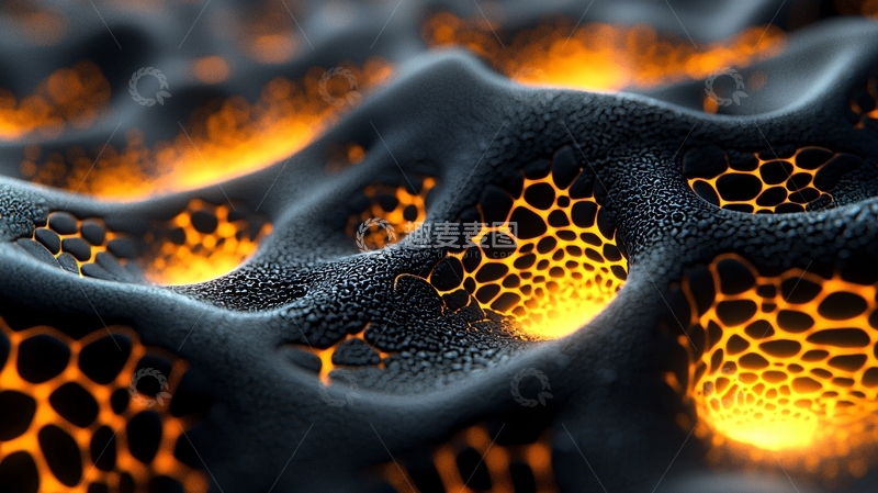 高清大图下载【趣麦麦图】熔岩涌动的黑色地表