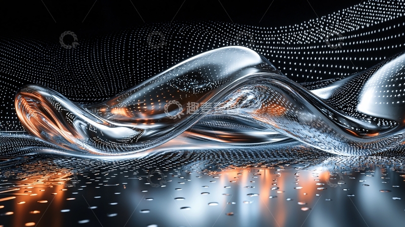高清大图下载【趣麦麦图】抽象金属波浪