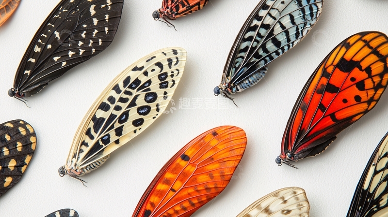 高清大图下载【趣麦麦图】彩色昆虫翅膀