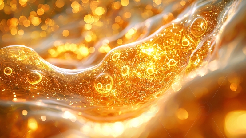 金黄色液体流动