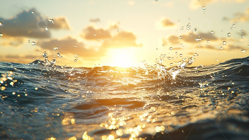 高清大图下载【趣麦麦图】金色的阳光洒在海面上