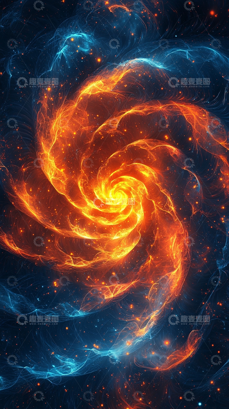 高清大图下载【趣麦麦图】燃烧的宇宙星云漩涡