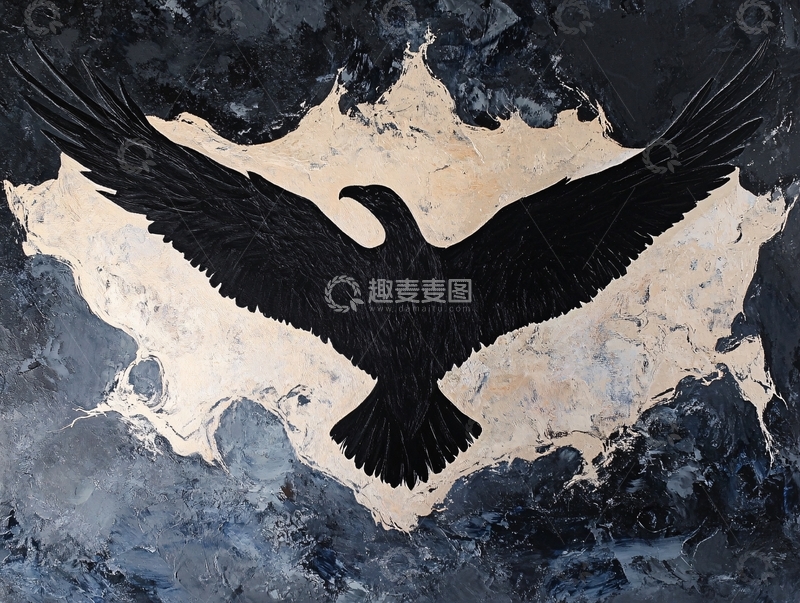 高清大图下载【趣麦麦图】黑鹰展翅图