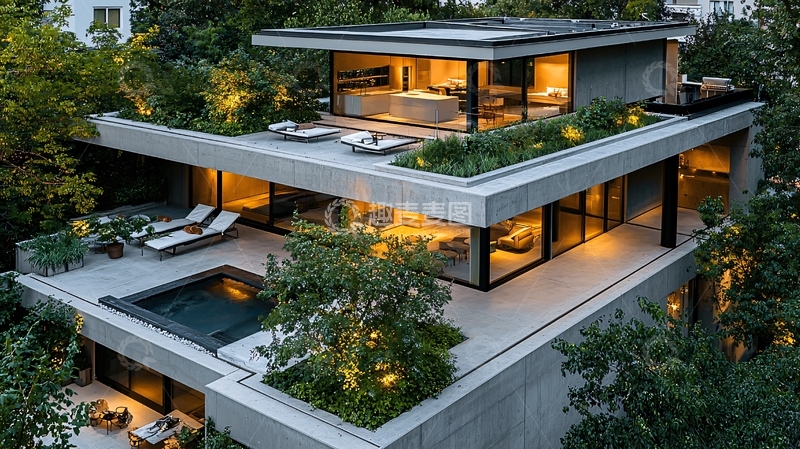 高清大图下载【趣麦麦图】现代简约别墅17