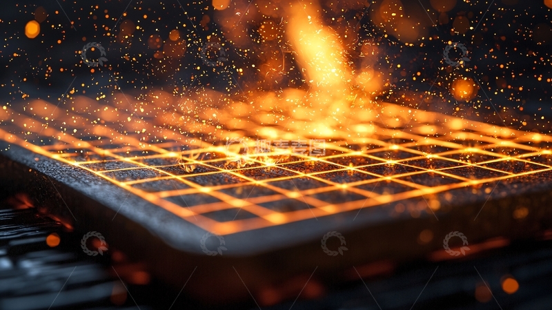 高清大图下载【趣麦麦图】燃烧的网格状物体