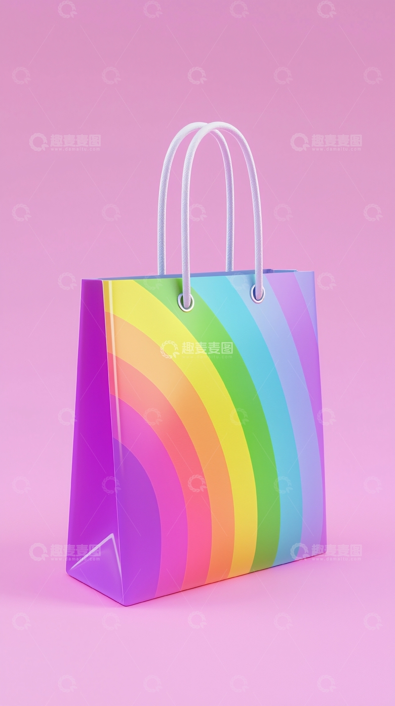 高清大图下载【趣麦麦图】彩虹购物袋