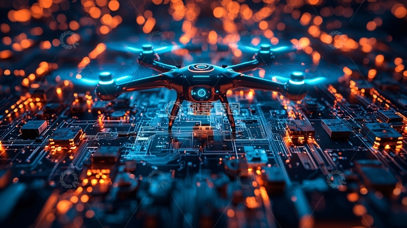 高清大图下载【趣麦麦图】炫酷科技感无人机电路板