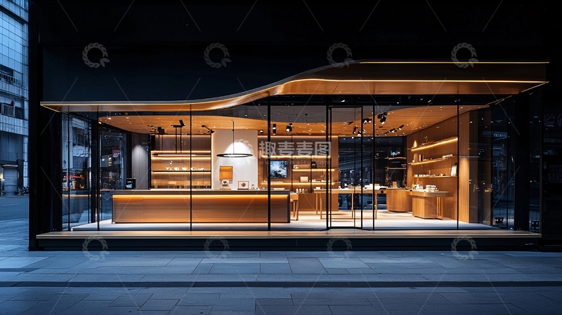 高清大图下载【趣麦麦图】现代风格的店铺外观