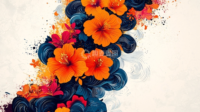 高清大图下载【趣麦麦图】抽象花卉